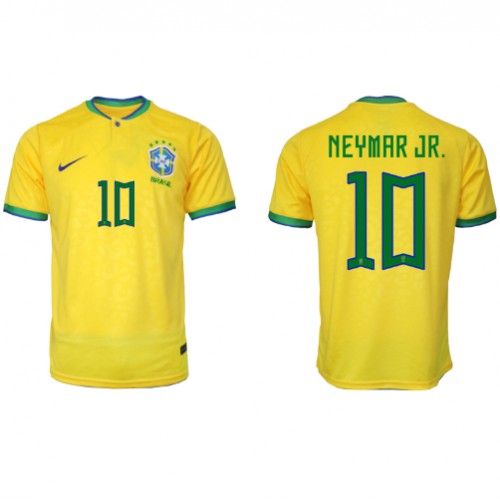 Echipament fotbal Brazilia Neymar Jr #10 Tricou Acasa Mondial 2022 maneca scurta